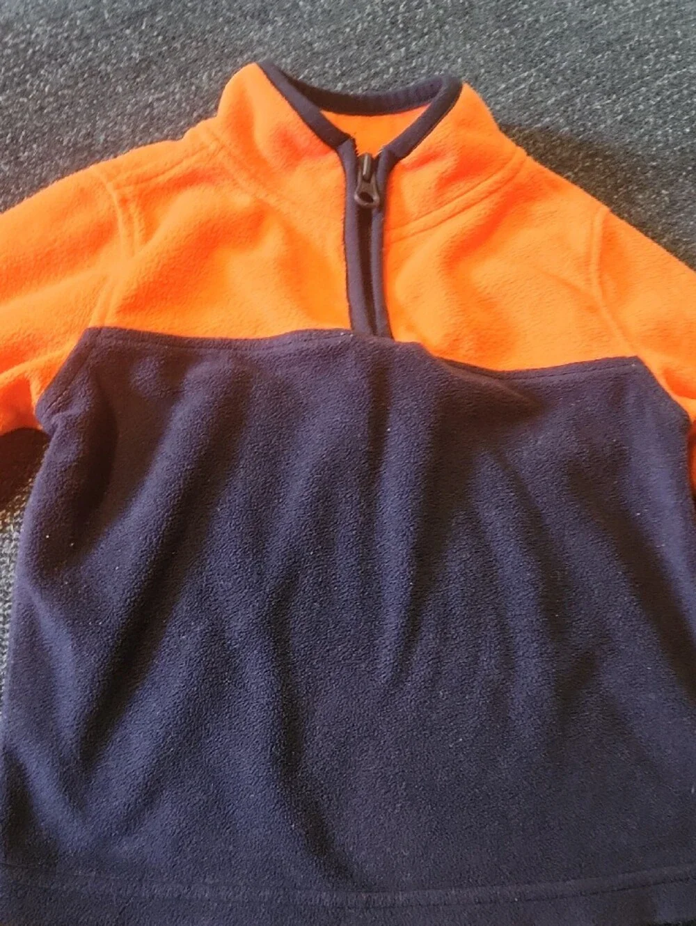 OshKosh B'gosh Orange and Navy Fleece Half-Zip Pullover